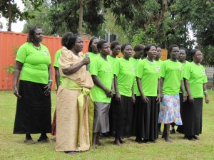 Group of women from Gulu putting on a festival performance